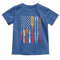 Bbq Smoker Toddler T Shirt Barbecue Chef Smoking Tools Grilling Pit Master USA Flag