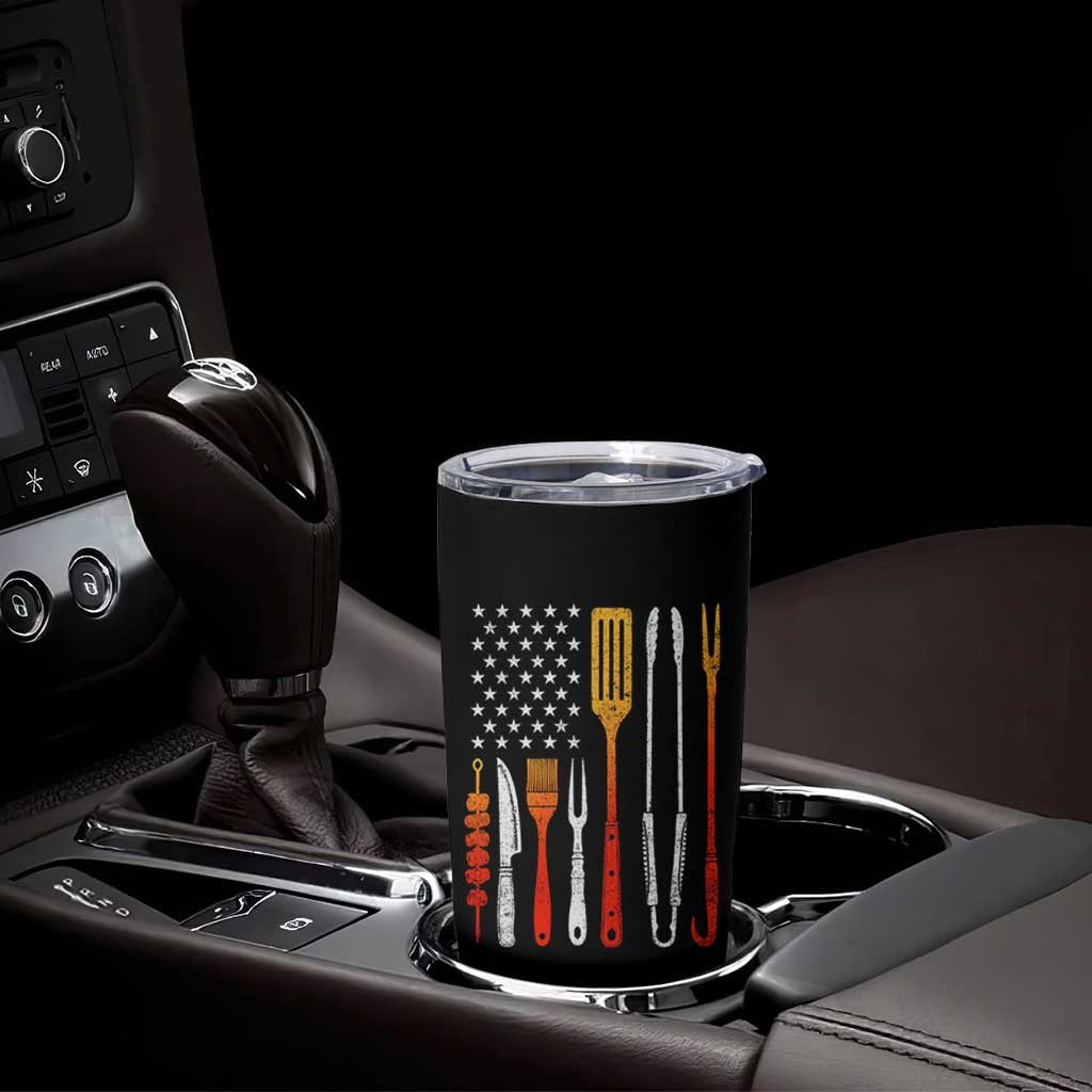 Bbq Smoker Tumbler Cup Barbecue Chef Smoking Tools Grilling Pit Master USA Flag