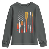 Bbq Smoker Youth Sweatshirt Barbecue Chef Smoking Tools Grilling Pit Master USA Flag