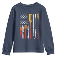 Bbq Smoker Youth Sweatshirt Barbecue Chef Smoking Tools Grilling Pit Master USA Flag