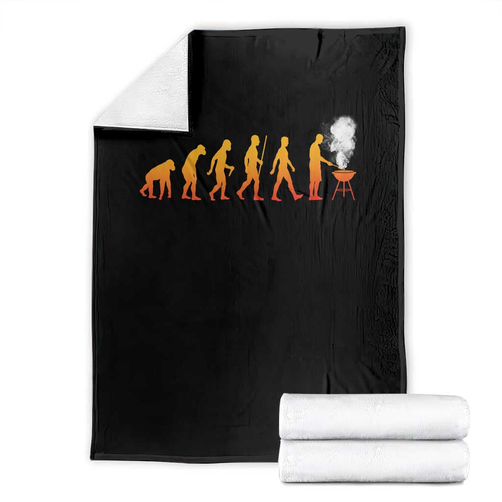 Funny BBQ Throw Blanket Evolution Of Grill Master Grilling Gifts Meat Smoking