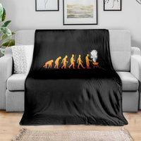 Funny BBQ Throw Blanket Evolution Of Grill Master Grilling Gifts Meat Smoking