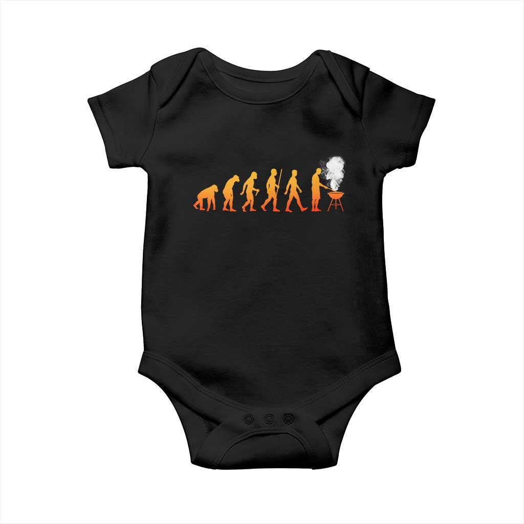 Funny BBQ Baby Onesie Evolution Of Grill Master Grilling Gifts Meat Smoking