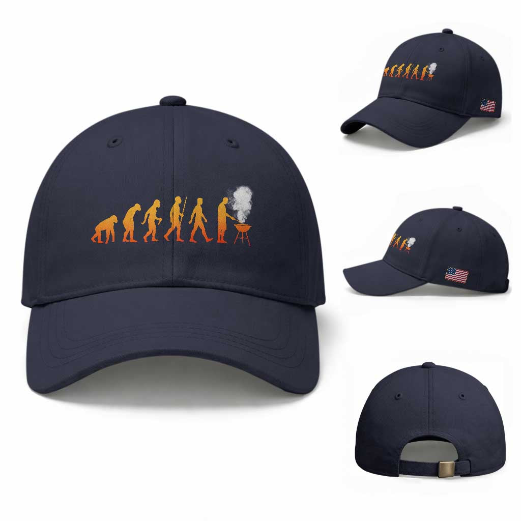 Funny BBQ Baseball Cap Evolution Of Grill Master Grilling Gifts Meat Smoking