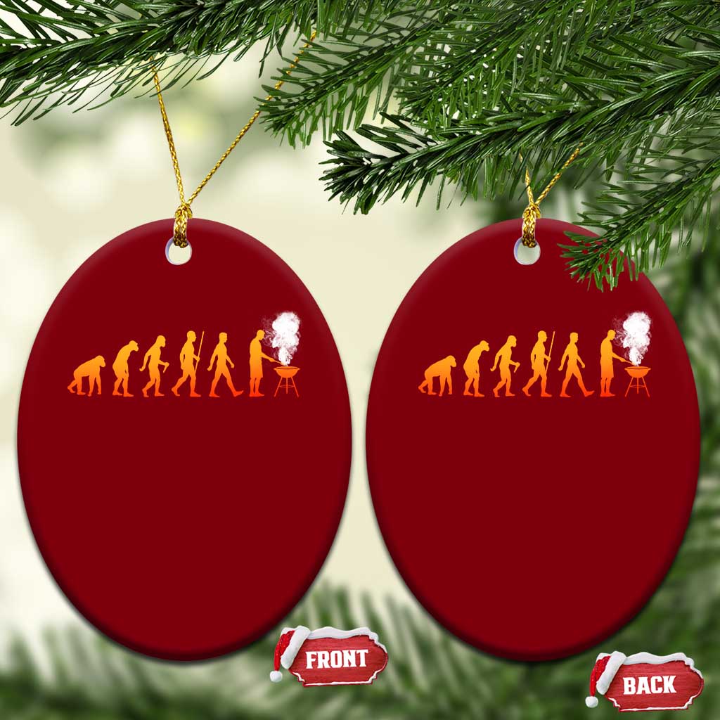 Funny BBQ Ceramic Ornament Evolution Of Grill Master Grilling Gifts Meat Smoking