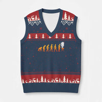 Funny BBQ V-Neck Knit Sweater Vest Evolution Of Grill Master Grilling Gifts Meat Smoking