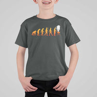 Funny BBQ T Shirt For Kid Evolution Of Grill Master Grilling Gifts Meat Smoking