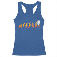 Funny BBQ Racerback Tank Top Evolution Of Grill Master Grilling Gifts Meat Smoking