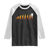 Funny BBQ Raglan Shirt Evolution Of Grill Master Grilling Gifts Meat Smoking
