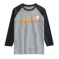 Funny BBQ Raglan Shirt Evolution Of Grill Master Grilling Gifts Meat Smoking