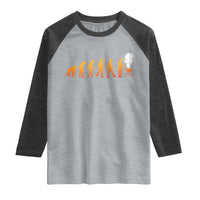 Funny BBQ Raglan Shirt Evolution Of Grill Master Grilling Gifts Meat Smoking