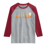 Funny BBQ Raglan Shirt Evolution Of Grill Master Grilling Gifts Meat Smoking