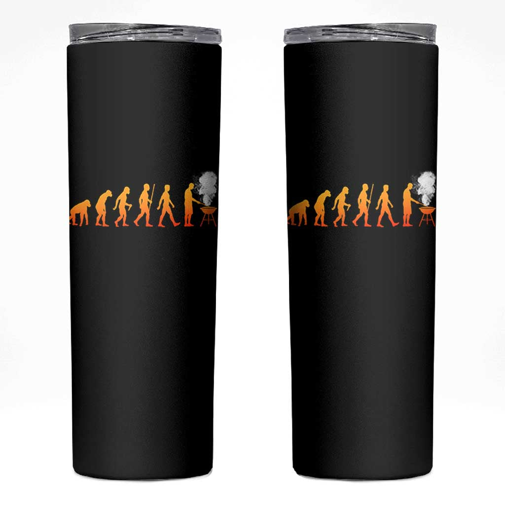 Funny BBQ Skinny Tumbler Evolution Of Grill Master Grilling Gifts Meat Smoking