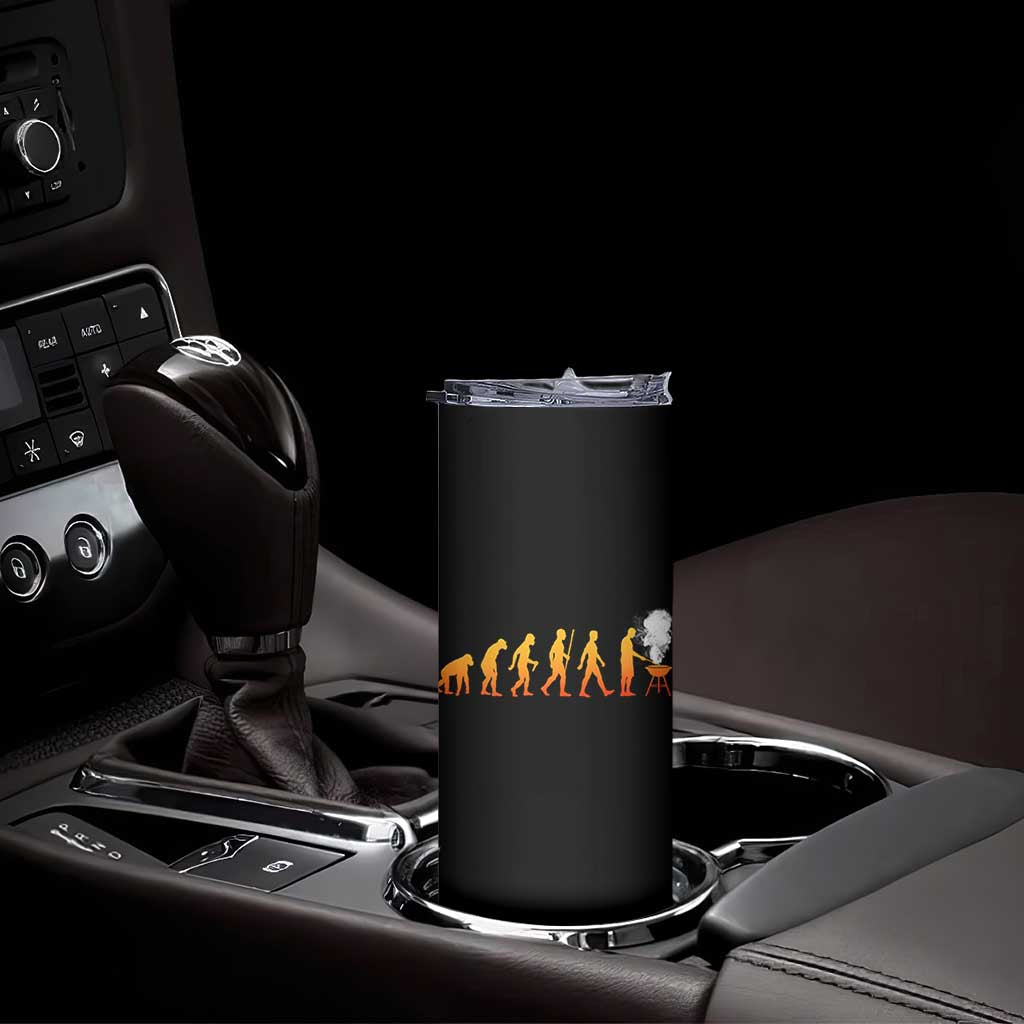 Funny BBQ Skinny Tumbler Evolution Of Grill Master Grilling Gifts Meat Smoking