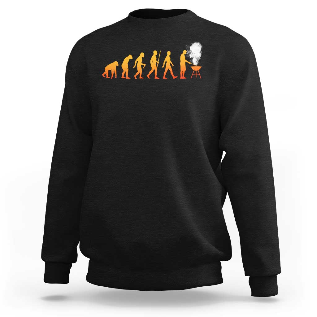Funny BBQ Sweatshirt Evolution Of Grill Master Grilling Gifts Meat Smoking