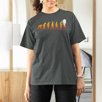 Funny BBQ T Shirt For Women Evolution Of Grill Master Grilling Gifts Meat Smoking