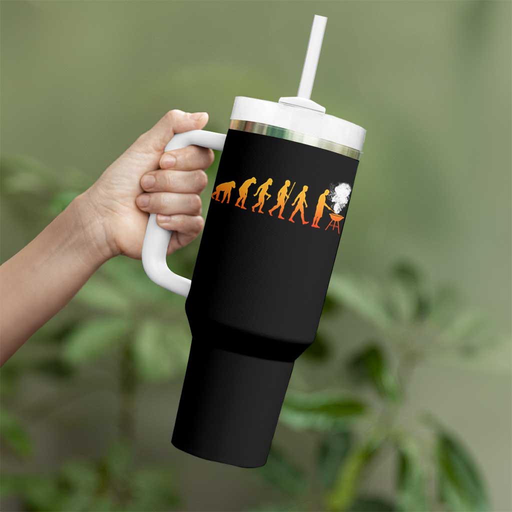 Funny BBQ Tumbler With Handle Evolution Of Grill Master Grilling Gifts Meat Smoking