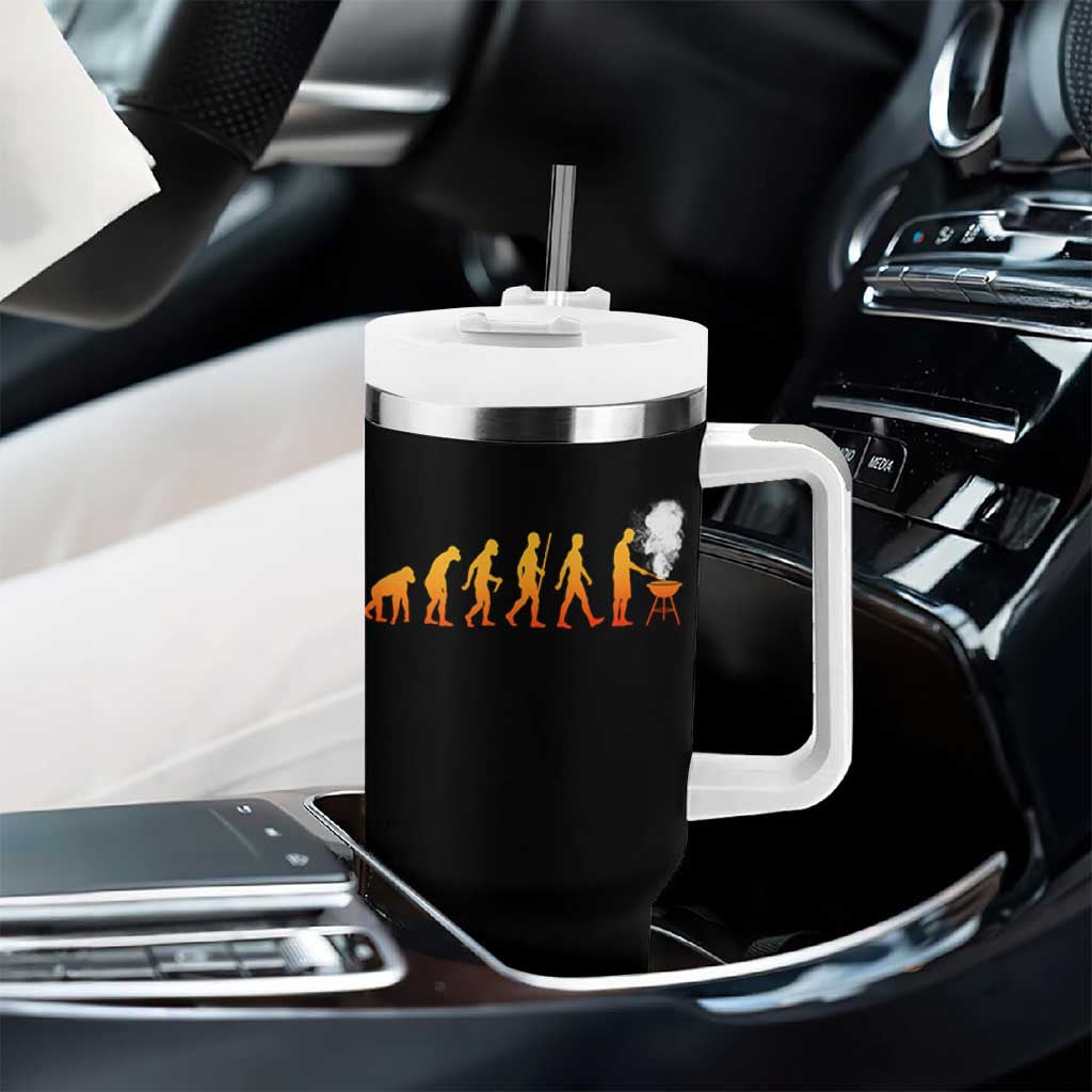 Funny BBQ Tumbler With Handle Evolution Of Grill Master Grilling Gifts Meat Smoking