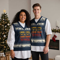 Funny BBQ Beer Lovers V-Neck Knit Sweater Vest I Drink I Grill And I Know Things Bbq Barbecue Beer