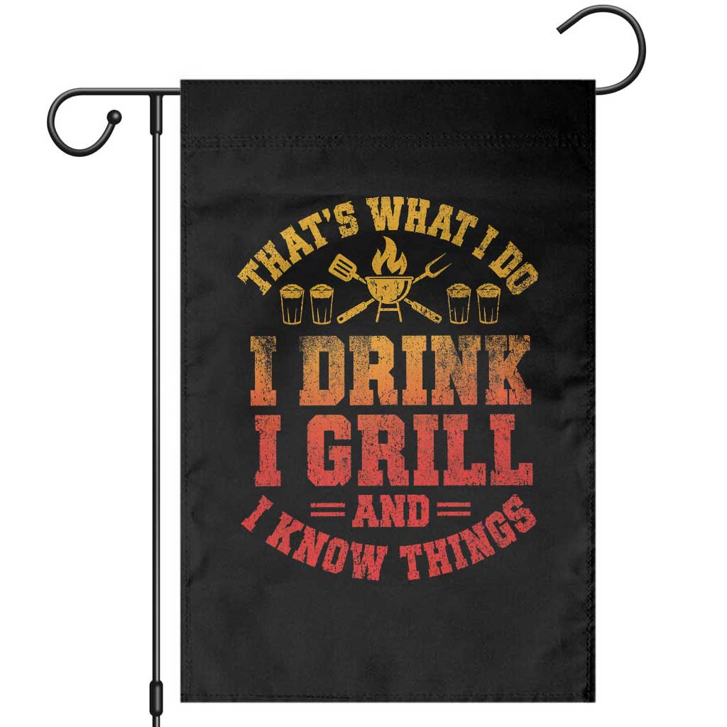 I Drink I Grill Garden Flag Funny Bbq Grilling Barbecue Beer Lovers