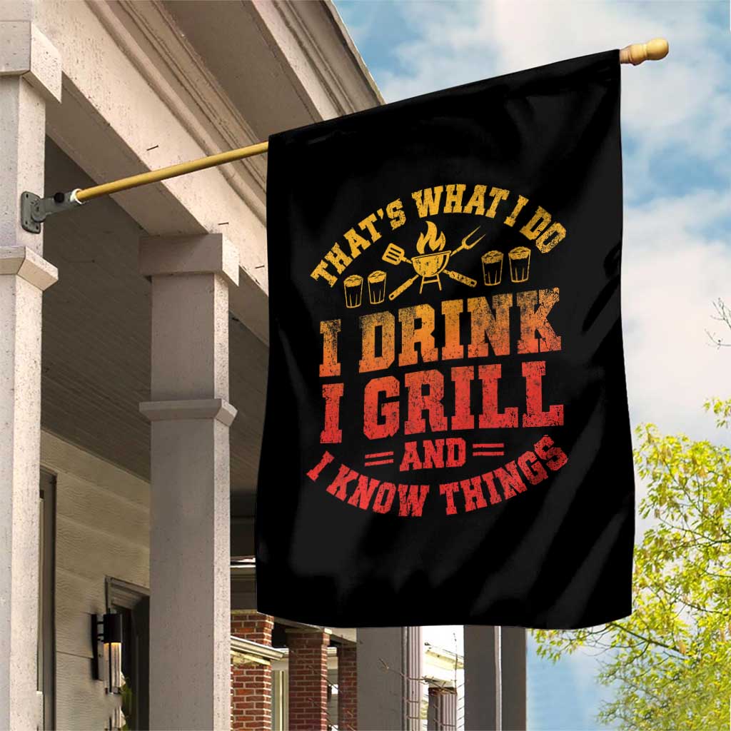 I Drink I Grill Garden Flag Funny Bbq Grilling Barbecue Beer Lovers