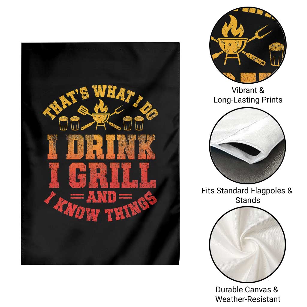 I Drink I Grill Garden Flag Funny Bbq Grilling Barbecue Beer Lovers