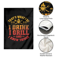 I Drink I Grill Garden Flag Funny Bbq Grilling Barbecue Beer Lovers