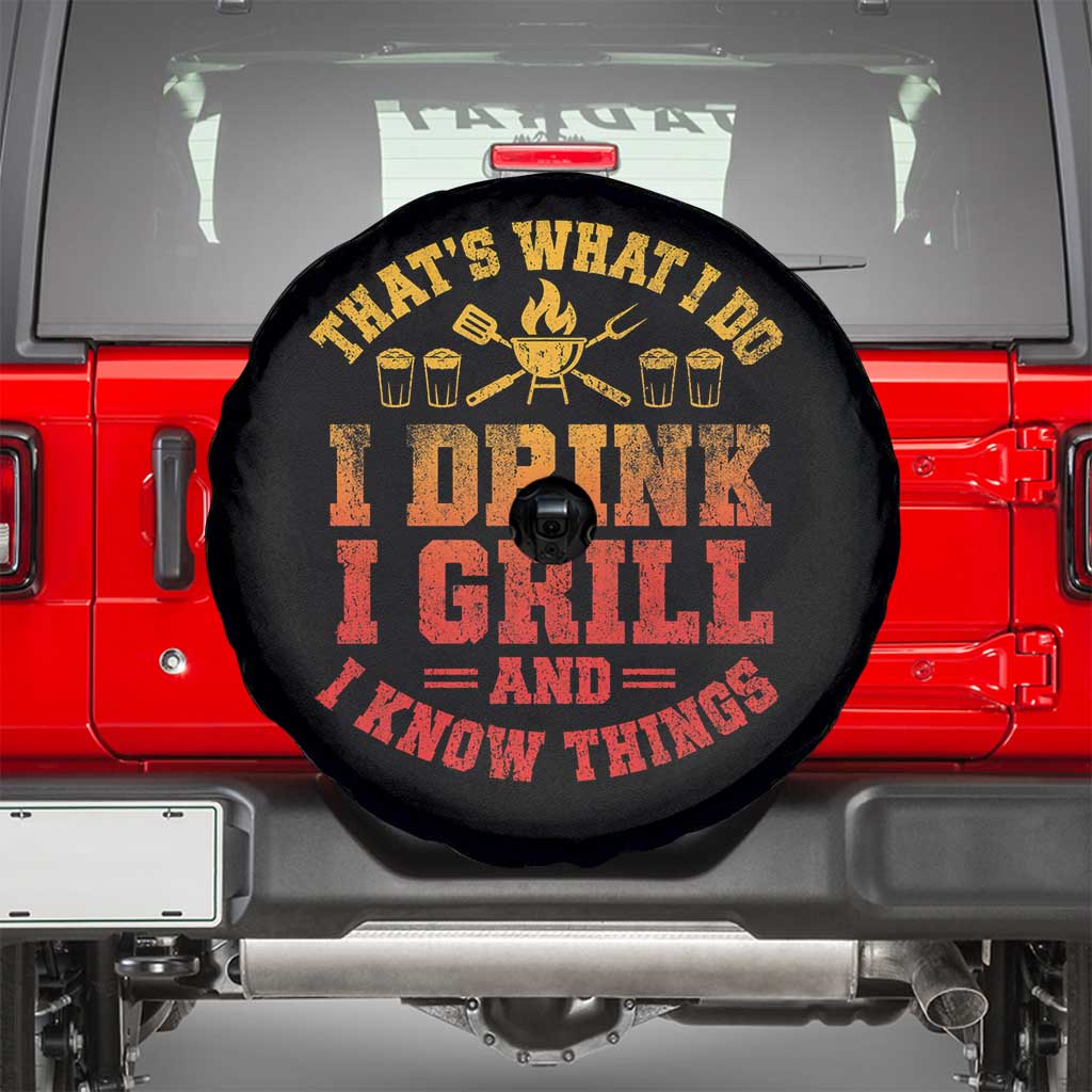 I Drink I Grill Spare Tire Cover Funny Bbq Grilling Barbecue Beer Lovers
