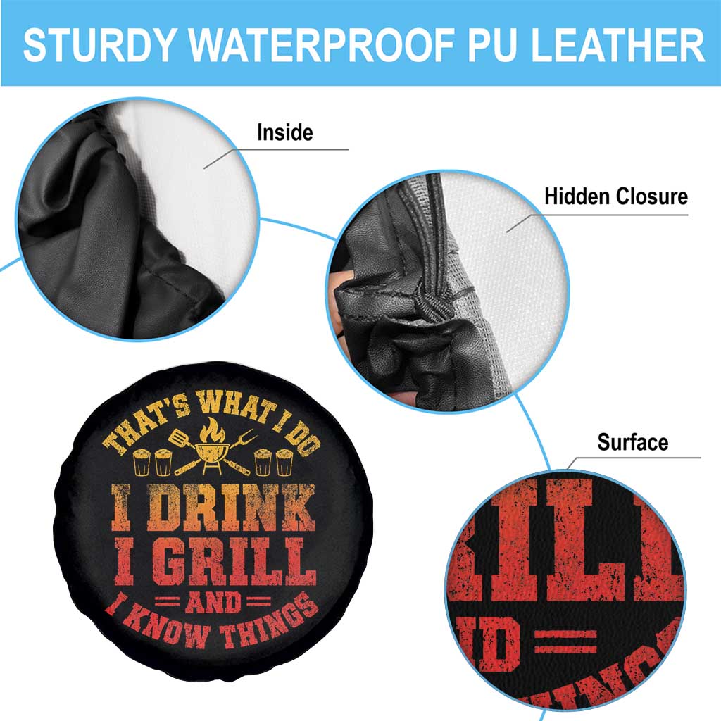 I Drink I Grill Spare Tire Cover Funny Bbq Grilling Barbecue Beer Lovers