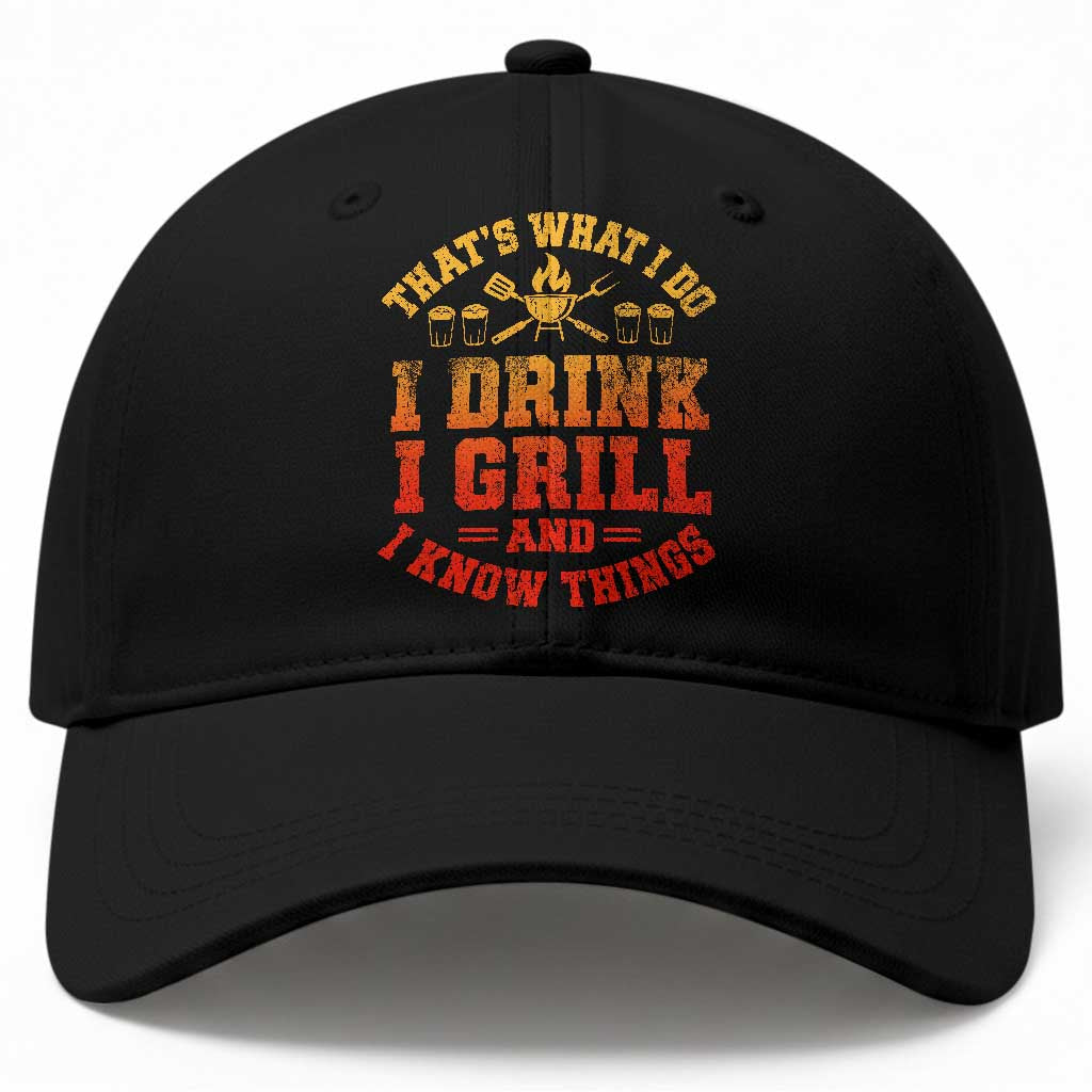 I Drink I Grill Baseball Cap Funny Bbq Grilling Barbecue Beer Lovers