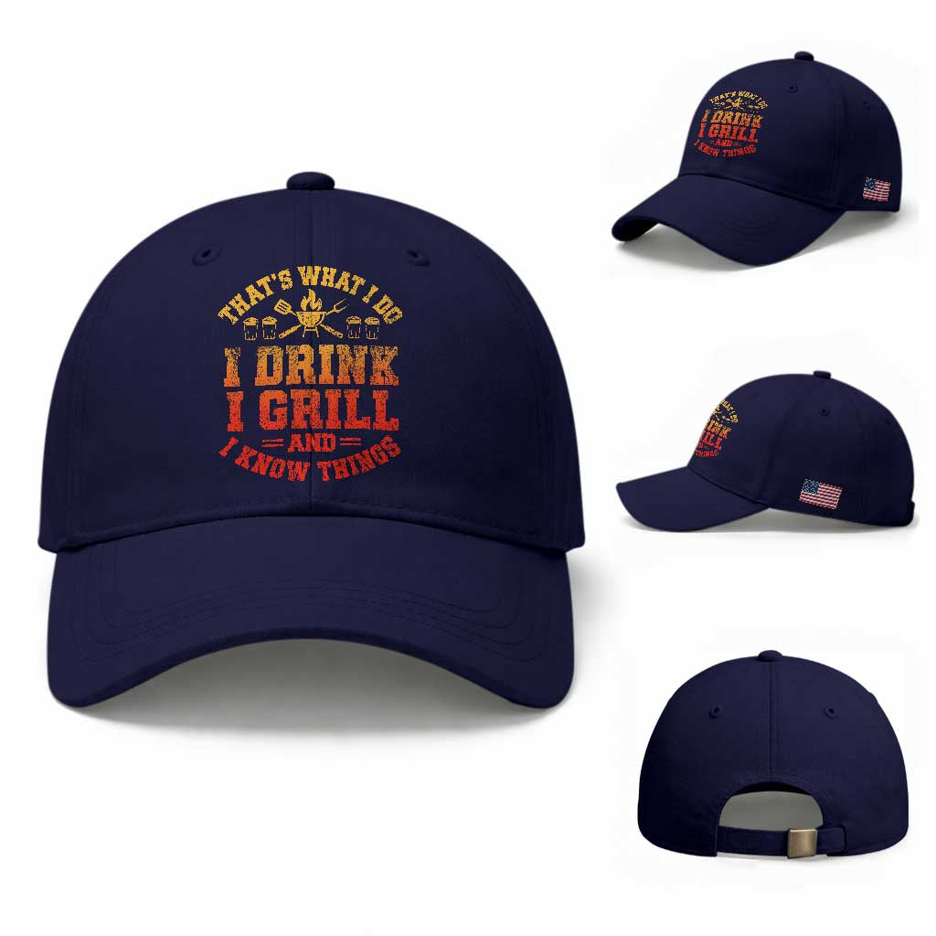 I Drink I Grill Baseball Cap Funny Bbq Grilling Barbecue Beer Lovers