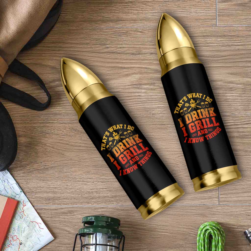 I Drink I Grill Bullet Tumbler Funny Bbq Grilling Barbecue Beer Lovers