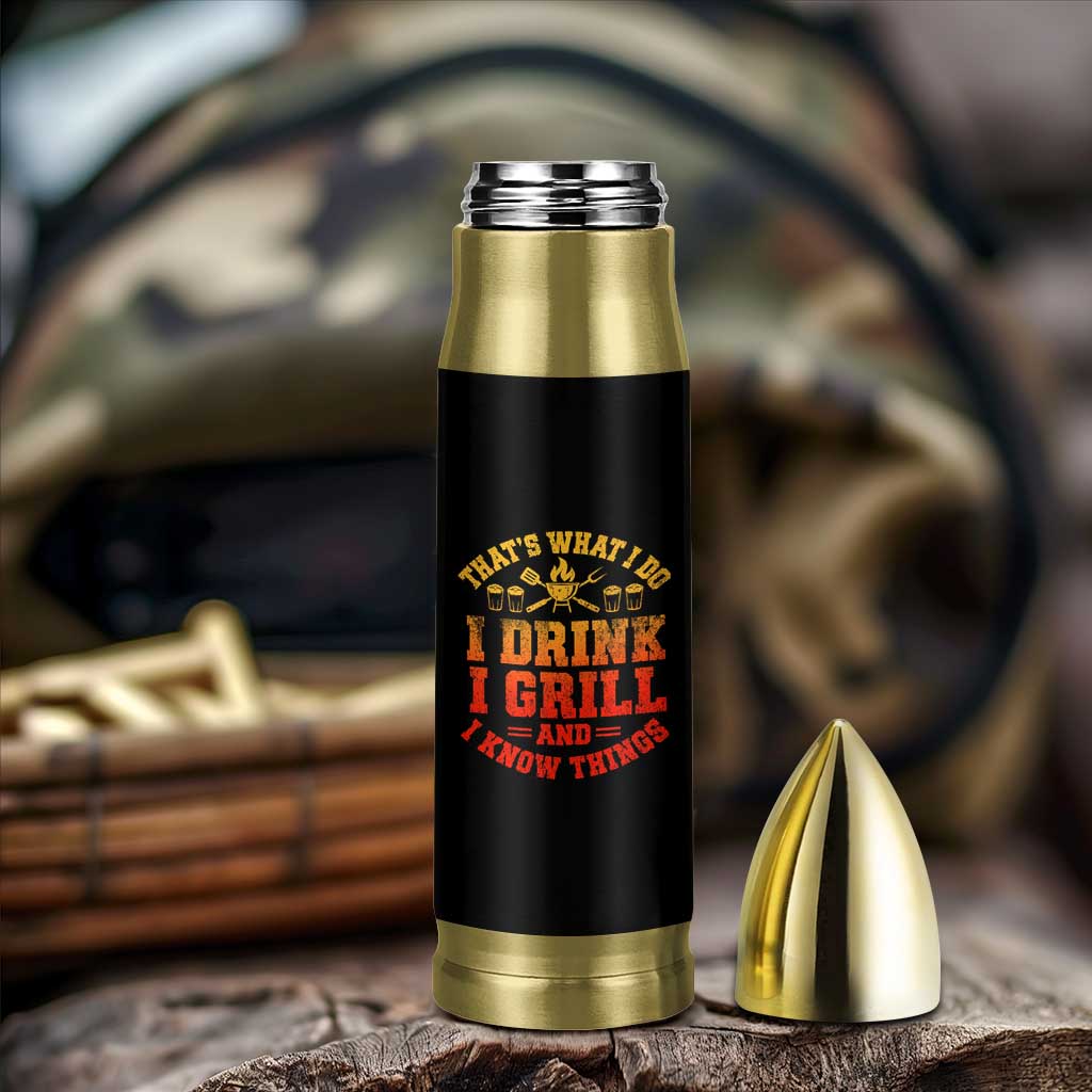 I Drink I Grill Bullet Tumbler Funny Bbq Grilling Barbecue Beer Lovers