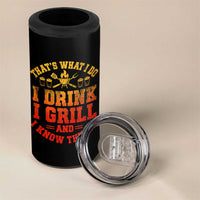 I Drink I Grill 4 in 1 Can Cooler Tumbler Funny Bbq Grilling Barbecue Beer Lovers