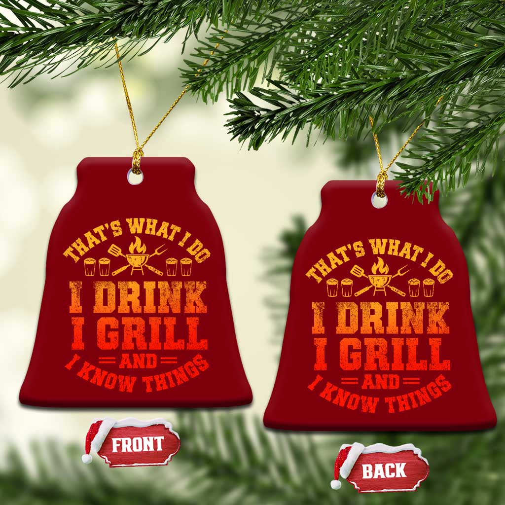 I Drink I Grill Ceramic Ornament Funny Bbq Grilling Barbecue Beer Lovers