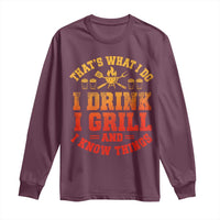 I Drink I Grill Long Sleeve Shirt Funny Bbq Grilling Barbecue Beer Lovers