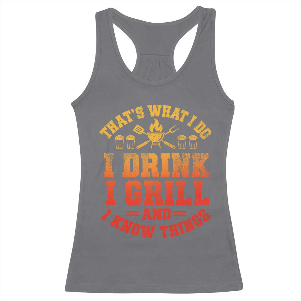 I Drink I Grill Racerback Tank Top Funny Bbq Grilling Barbecue Beer Lovers