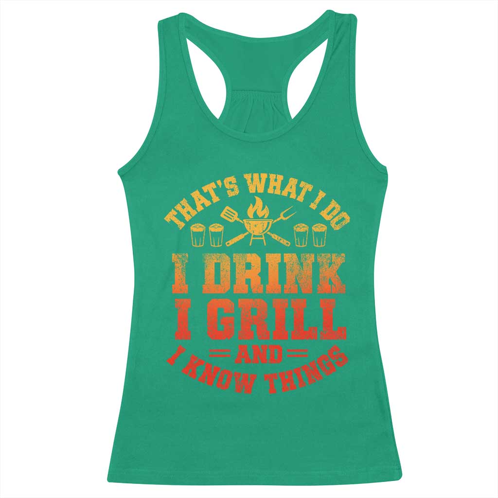 I Drink I Grill Racerback Tank Top Funny Bbq Grilling Barbecue Beer Lovers
