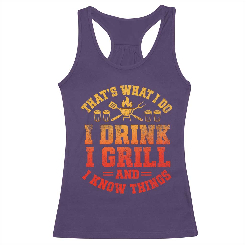 I Drink I Grill Racerback Tank Top Funny Bbq Grilling Barbecue Beer Lovers