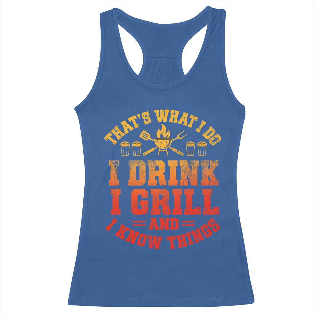 I Drink I Grill Racerback Tank Top Funny Bbq Grilling Barbecue Beer Lovers