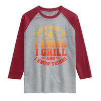 I Drink I Grill Raglan Shirt Funny Bbq Grilling Barbecue Beer Lovers