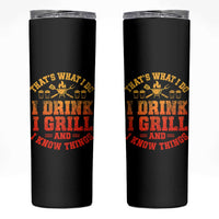 I Drink I Grill Skinny Tumbler Funny Bbq Grilling Barbecue Beer Lovers