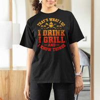 I Drink I Grill T Shirt For Women Funny Bbq Grilling Barbecue Beer Lovers