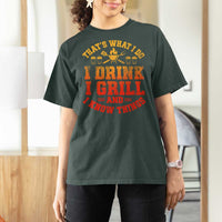 I Drink I Grill T Shirt For Women Funny Bbq Grilling Barbecue Beer Lovers