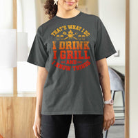 I Drink I Grill T Shirt For Women Funny Bbq Grilling Barbecue Beer Lovers