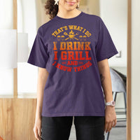 I Drink I Grill T Shirt For Women Funny Bbq Grilling Barbecue Beer Lovers