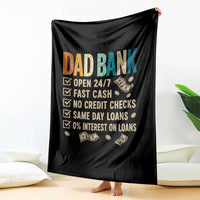 Funny Dad Throw Blanket Retro Dad Bank Fathers Day