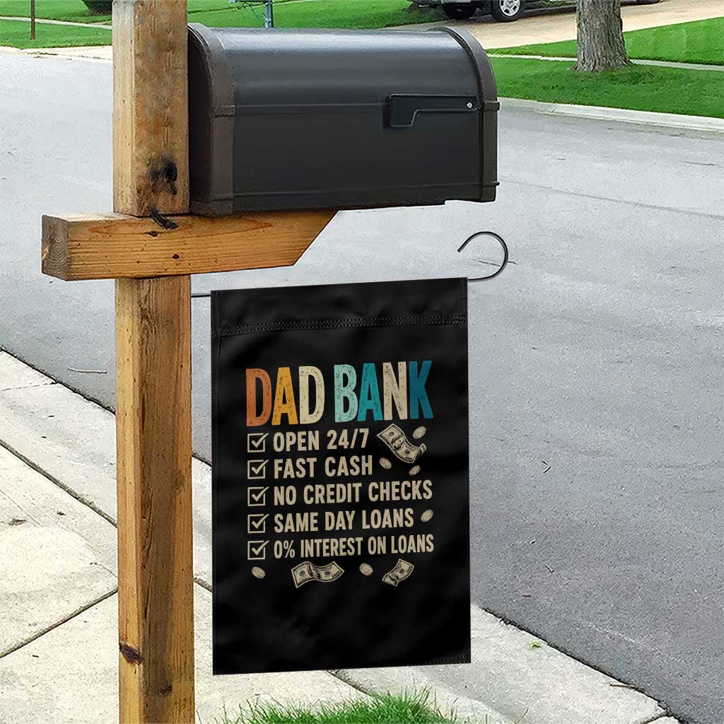 Funny Dad Garden Flag Retro Dad Bank Fathers Day