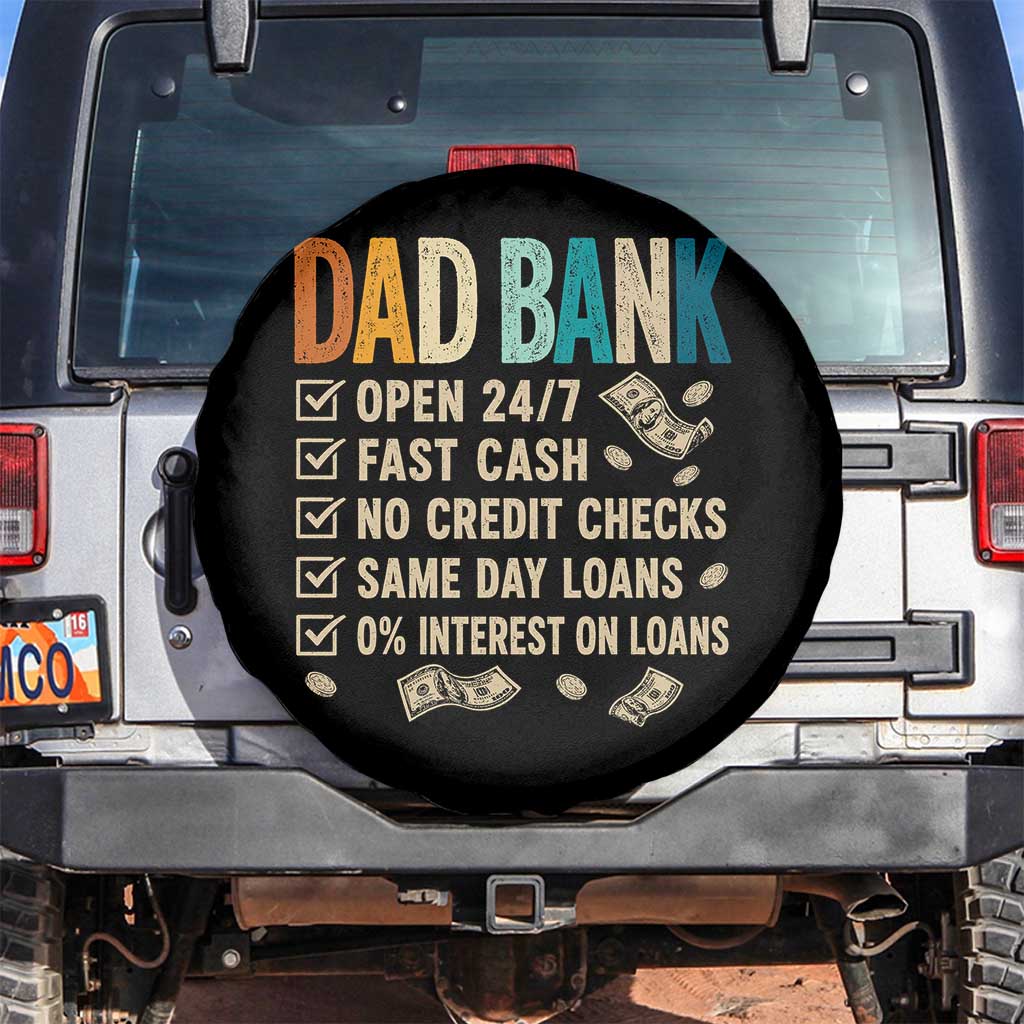 Funny Dad Spare Tire Cover Retro Dad Bank Fathers Day