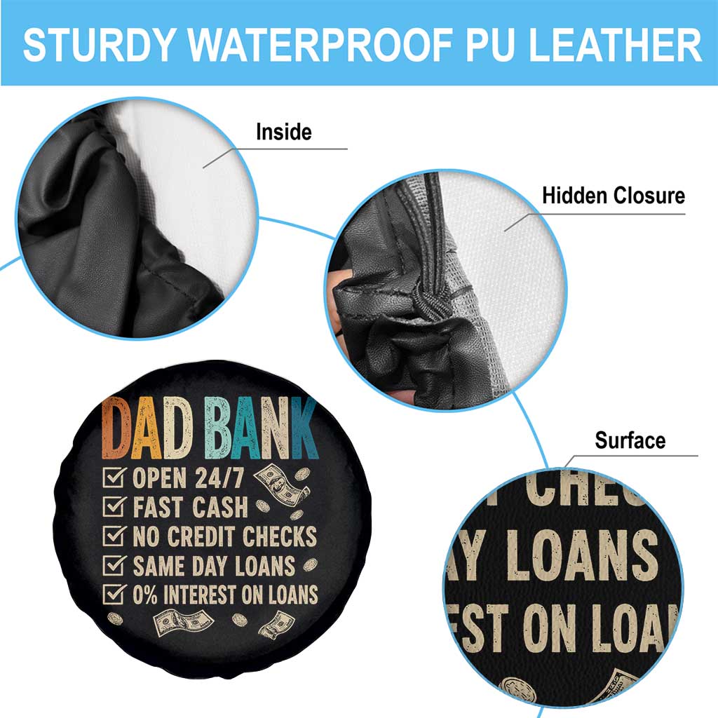 Funny Dad Spare Tire Cover Retro Dad Bank Fathers Day